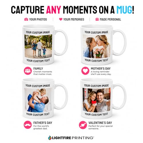 Personalized Coffee Mug - Custom Photo Mug with Picture or Text | Ceramic Customizable Cup, Christmas Birthday Mothers Day Gift | Taza Personalizada for Men Women Mom Dad - White | 15 oz - Image 5