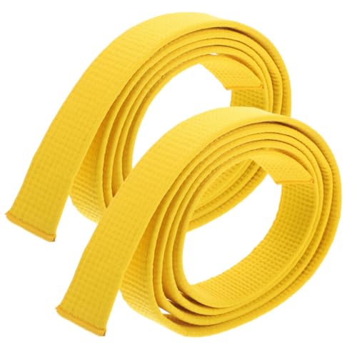 Baluue 2pcs Yellow Karate Belt Taekwondo Belt Cotton Judo Belts Professional Art Belt Karate Gifts for Boys Men Women Belt Waist Belt