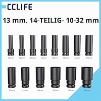 CCLIFE Schlagschrauber Nüsse Set, Schlagnuss set 1/2 zoll, 14 tlg, 10–32mm – Ansicht 6