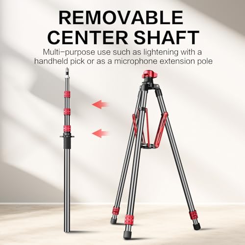 FreeSea Light Stand Aluminum, Adjustable Tripod Stand for Photography, 260cm/102inch Studio Sturdy Tripod for Speedlite Flash Softbox Strobe Light Camera with Carrying Bag - Image 6