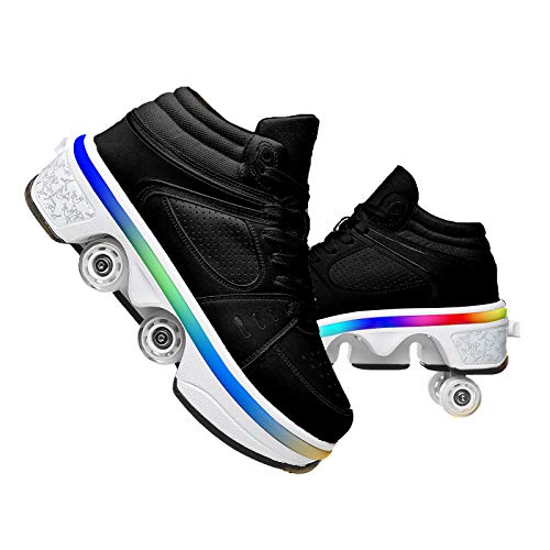 Black Friday Clearance Deformation Roller Skate Shoes Four-Wheel Automatic Roller Skates for Women, Shoes with Wheels for Boys, Kick Rollers Shoes Skates Retractable Adult (LED Black, 5.5) Black Friday Clearance Deformation Roller Skate Shoes Four-Wheel Automatic Roller Skates for Women, Shoes with Wheels for Boys, Kick Rollers Shoes Skates Retractable Adult (LED Black, 5.5)