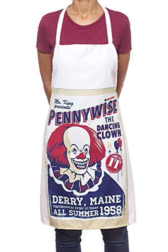 ARAWAK BRAVE Cooking Bib Apron IT Pennywise The Dancing Clown Patented Fabric Retro Vintage Poster Style