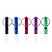 COMUSTER 5pcs Hiking Camping Survival Aluminum Whistle with Key Chain Emergency Whistles of Multiple Colors, Black/Blue/Red/Purple/Green