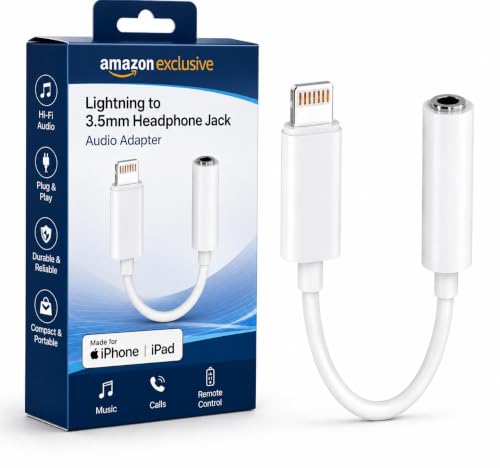 Image of Bxlive Lightning to 3.5mm Headphone Adapter | AUX Audio Jack Converter Compatible for iPhone 14 /13 /12 /11 /X /8 | Hi-Fi Sound Quality | Durable Metal Design | iOS Compatible, Warranty
