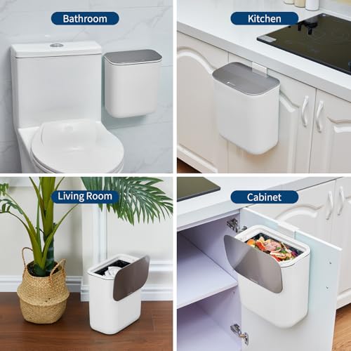 Caneca de Basura Colgante para Cocina 2.4 Galones Blanco miniatura 4