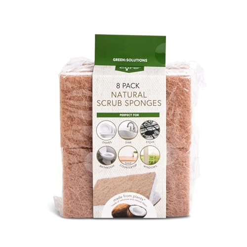 Image of Core Home Kitchen Tool Accessory Cellulose Natural Cleaning Dish Kitchen Bathroom Scrub Sponges, Brown and White
