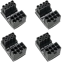4pcs GPU VGA PCIe 8pin Male 180 Degree Angled to 8Pin Female Power Adapter for Desktop Graphics Card 2pcs Standard Type + 2pcs Reverse Type, Black