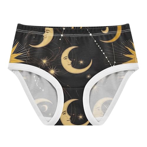 Cotton Toddlers Underwear Floral Golden Sun Moon Girl Panties Cute Bright Underpants Briefs 2t