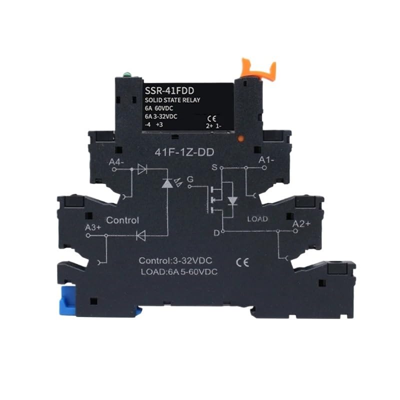 Relais statique SSR rail DIN 6A commande CC CA 3-32V slim - 2
