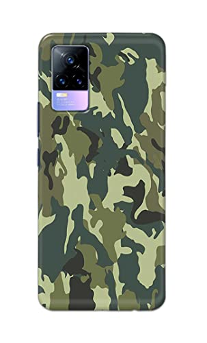 Image of Printed Hard Back Cover Case for Vivo Y73 | Vivo V21e 4G Back Cover (Green Army Camouflage) -1803