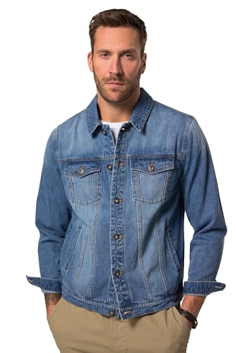 JP 1880 Menswear Big & Tall Plus Size L-8XL JP1880 Denim Jacket, Breast Pockets, Button Placket, up to 8 XL matt Denim Blue 8XL 826234190-8XL