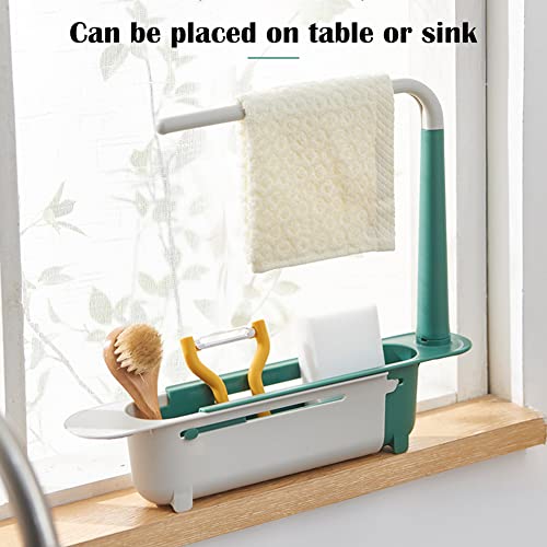 KCRPM Telescopic 2-in-1 Sink Storage Rack Holder - Updated Telescopic Sink Storage Rack, Expandable Sink Basket, Easy to Install & Clean, Sink Drain Rack, Sponge Holder Dish for Kitchen (Random 2Pcs) - Thumbnail 7