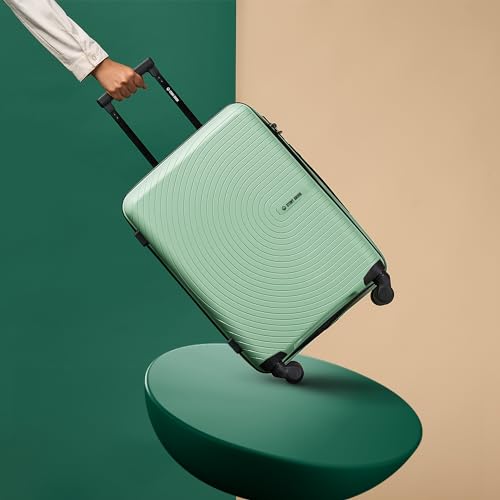 Image of Stony Brook by Nasher Miles Crescent Hard-Sided Polypropylene Cabin Luggage Pastel Green 20 Inch 55Cm Spinner Trolley Bag