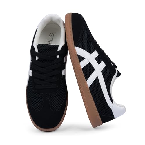 Tigeridea Casual Sneakers for Women Lace Up Tennis Shoes Non Slip Women's Fashion Sneakers, Trendy and Comfortable