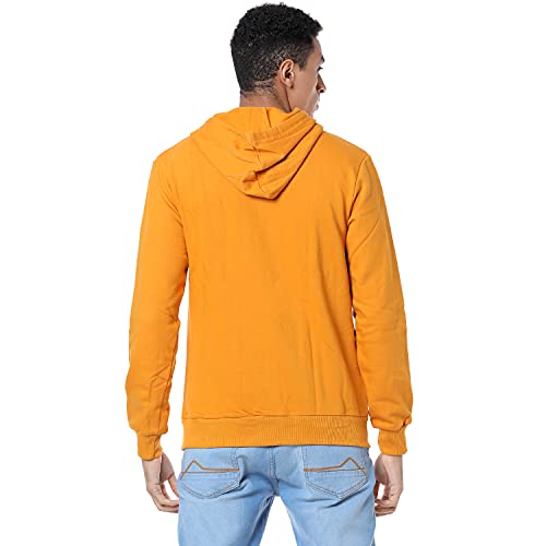 Image of CAHOOT Men's Dark Blue Zip-Front Hoodie with Contrast Drawstring for Casual Wear | Long Sleeve | Hooded Neck | Zipper Closure | Cotton Sweatshirt Crafted with Comfort Fit for Everyday Wear