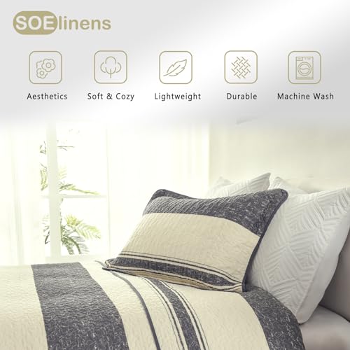 Edredón King 100% algodón gris carbón reversible de alta densidad con fundas 6