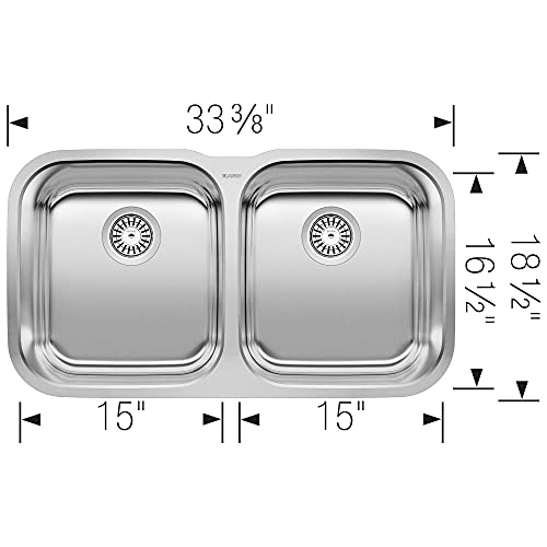 Blanco, Stainless Steel 441020 Stellar 50/50 Double Bowl Undermount Kitchen Sink, #TOP1