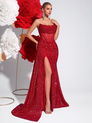 Cocktail Evening Gowns Formal Dresses for Women Sequin Tulle Wedding Guest Party Sexy Off Shoulder Floor Length Prom Dress2