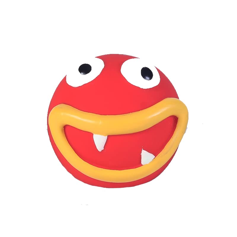 Red Monster Squeaky Toy: Natural Latex Rubber, Durable & Chew Safe Pet Toy for Dogs & Cats|Interactive & Squeak Sound for Fun,Dental Health,Entertainment|Perfect for Play Dates & Exercise