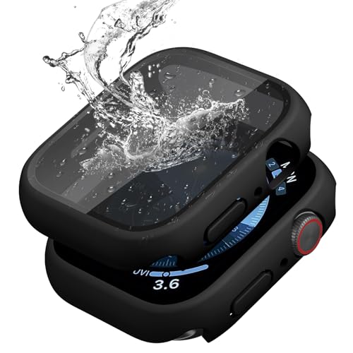 Coque étanche Apple Watch 45mm verre trempé 9H anti-rayures Wepro x2