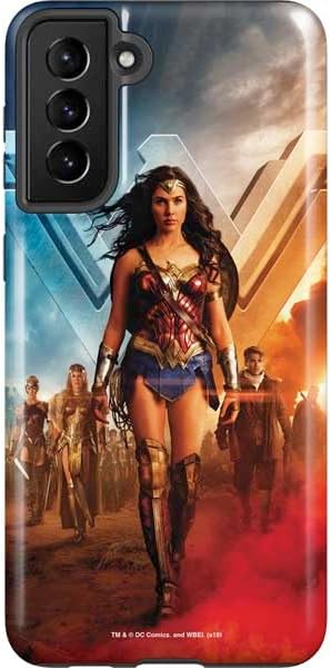 Skinit Pro Phone Case Compatible with Galaxy S21 Plus 5G - Officially Licensed DC Comics Wonder Woman Gold Emblem Design