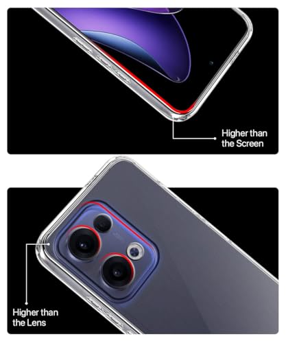 Image of WOW IMAGINE Transparent Back Cover Case for Oppo Reno 13 5G | Raised Bumps for Full Device & Camera Protection Shockproof TPU Silicone Back Case Mobile Cover - Transparent