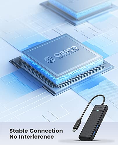 Image of ORICO USB C Hub 4-in-1 to Multiport Adapter with 100W Power Delivery, USB-C Data Port, 2 3.0 Ports, Splitter for MacBook Pro, Air, iPad XPS, and More