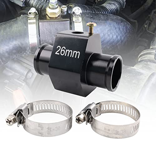 Aluminum Water Temp Meter Temperature Gauge Joint Pipe Radiator Sensor Adaptor Attachment Hose Clamps （26mm/1/8''NPT）