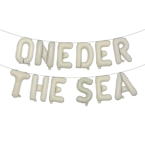 Image of Oneder The Sea First Birthday Decoration Oneder The Sea Party Favors Under The Sea Mermaid Party Backdrop Party Supplies Favors Balloon 1st Birthday Girl Decorations (ONEDER THE SEA Cream)