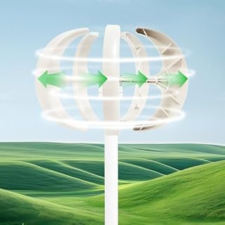 Mqwdxzfes 600W 12V Vertical Axis Wind Turbine Generator with IP67 Controller & Flange Plate, 5-Blade Laternenform Windturbine, Kleine Windkraftanlage for Garden Shed Boat Off-Grid RV, Low-Start 2 m/s