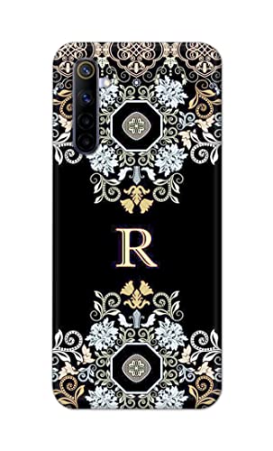 Image of PRINTFIDAA Name II Initial II Letter Floral Pattern Alphabet R Printed Designer Hard Back Case Cover for Realme 6 / Realme 6S / Realme 6i (6.5 inch) -(UO) MVN1007
