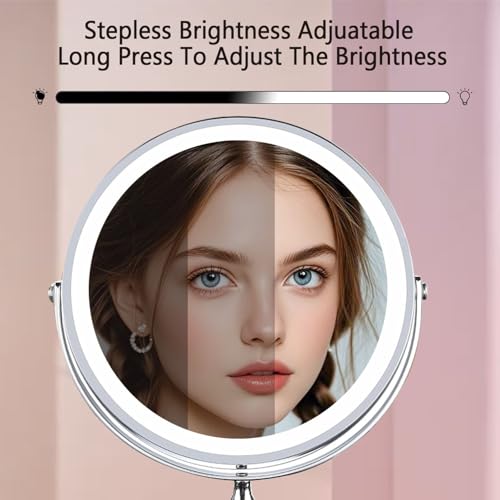 Espejo de Maquillaje Redondo con Luz LED y Aumento 10X miniatura 5