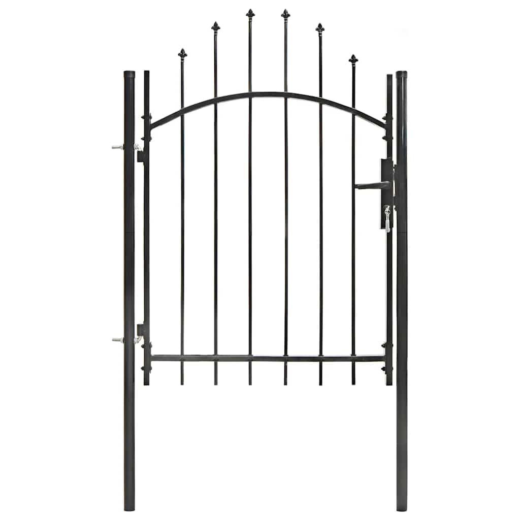 Générique Portail de Jardin Acier 1 x 1,75 m Noir,Quincaillerie,Clôtures & barrières,Portillons,Noir,12.48 KG,143059