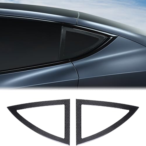 Aunginsy Rear Side Window Louver Trim Sticker Compatible with Tesla Model Y 2016-2022 Car Soft Carbon Fiber Rear Triangular Glass Window Panel Air Vent Shutters Decorative Cover Exterior Accessories