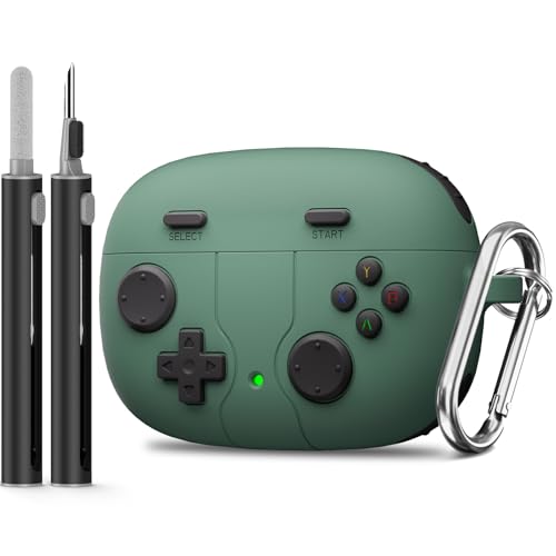 Image of for JBL Vibe 200TWS / JBL Vibe Beam Case Cover Game Console Design, Silicone Case Compatible with JBL Vibe 200TWS with Keychain with Cleaning Pen Kit -Pine Green