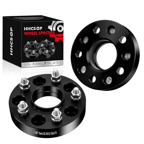 HHCSOP 5x4.75 Wheel Spacers 1.25 Inch with M12x1.5 Studs 70.1mm Hub Bore 1.25 5x120 Forged Wheel Adapters for Chevy S10 Pickup Chevy Camaro S10 Blazer Corvette Pontiac Firebird GMC Jimmy S15 Sonoma