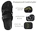 KuaiLu Womens Orthopedic Sandals With Comfortable Arch Support Cushion Yoga Mat Slides Fashion Summer Beach Flat Sandles Adjustable Open Toe Travel Outdoor Plantar Fasciitis Flip Flops Black 10