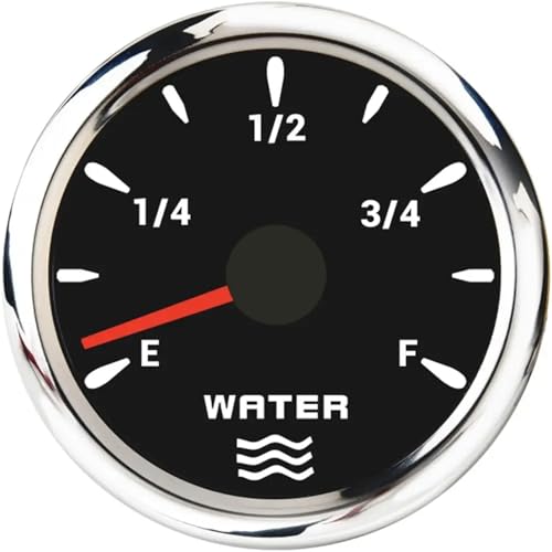 52mm Waterproof Car Boat Fuel Level Gauge Water Level Gauge fit for 0~190ohm 240-33ohm Fuel Level Sensor with 7 Colors Backlight(BS 240-33ohm Water)