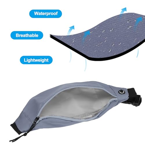 PATIKIL Fanny Pack, Adjustable Belt Bag for Men and Women Waterproof Waist Bag Crossbody with Headphone Jack for Hiking Walking Blue - Image 4