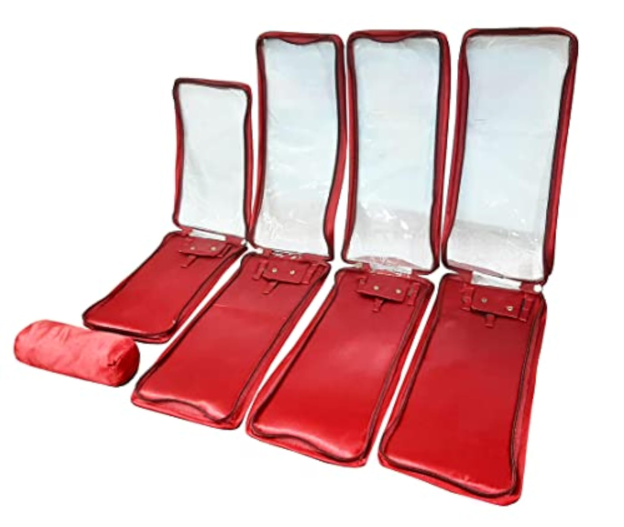 Satin Maroon Make-Up Pouch Jewellery Box