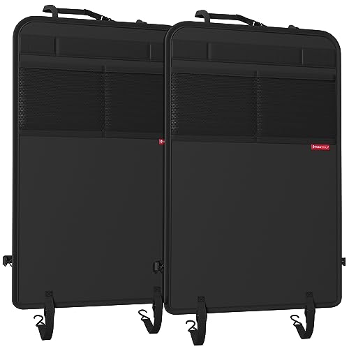 ATHLON TOOLS Protège-dossier de siège voiture avec revêtement, protection de dossier de siège auto Kick-Matte, renforcée - avec poches en maille - résistant à la...