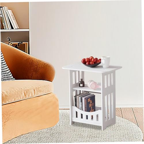 Table d'appoint en Bois à 3 Niveaux Blanche et Moderne - 5