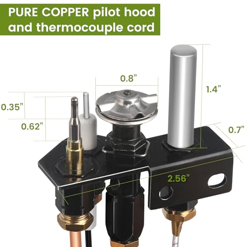 Unidanho Gas Fireplace Pilot Assembly for Quadrafire Heatilator Heat-N-Glo Thermocouple Replacement Parts Heat and Glo Furnace Thermopile Accessory (4021-737 Propane Gas) - Thumbnail 3