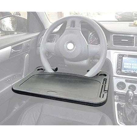 Cutequeen Trading car 1pcs Eating/Laptop Steering Wheel Desk Black(Pack of 1)
