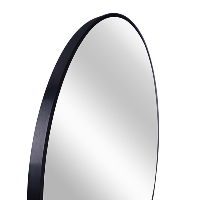 Image of RIZIK STORE Iron Metal Decorative Round Wall Mirror with Hook - HD Clear Glass, Wall Mounted for Bedroom, Living Room, Wash Basin, Vanity, Makeup & Bathroom