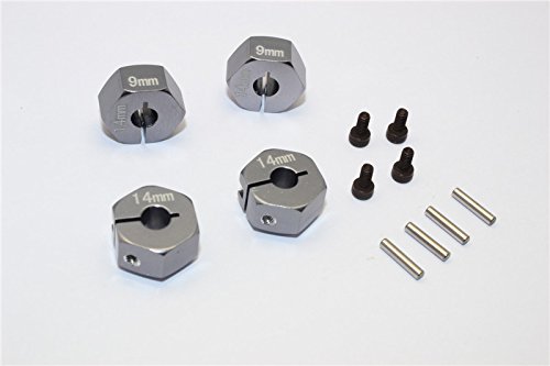 Lot de 4 moyeux hexagonaux étendus en laiton de 7 mm et 4 poids de roue en laiton pour voiture sur chenilles RC 1/24 Axial SCX24 AXI90081 AXI00001 AXI00002 AXI00004 RC