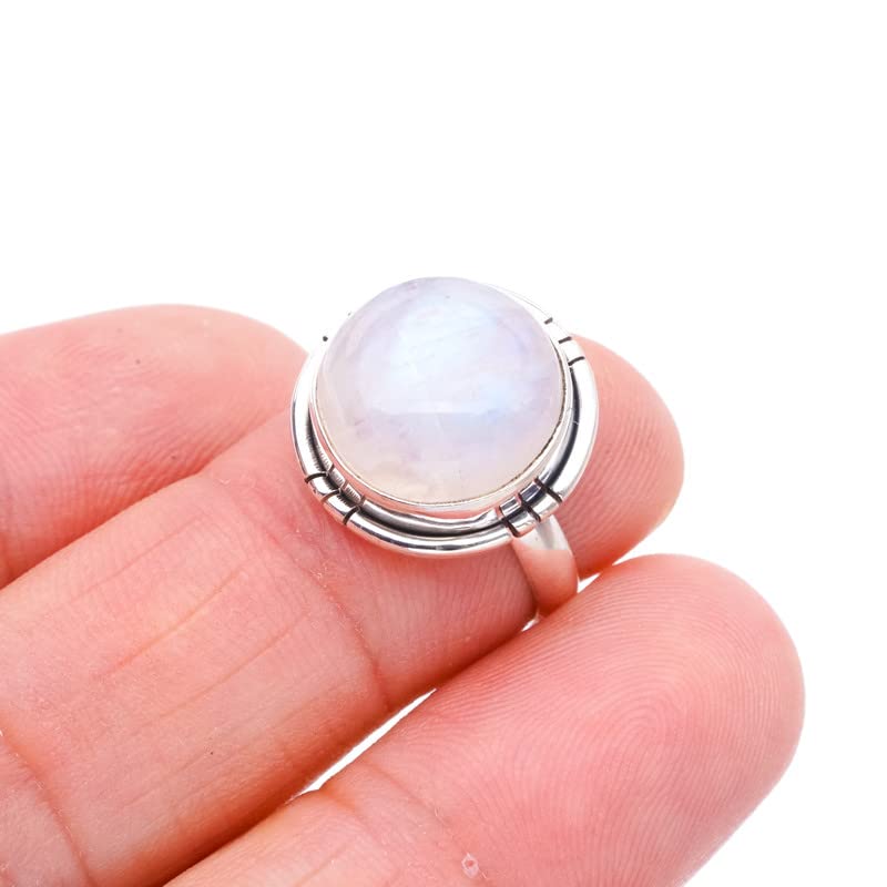 Bague pierre de lune argent 925 faite main connectée à votre intuition