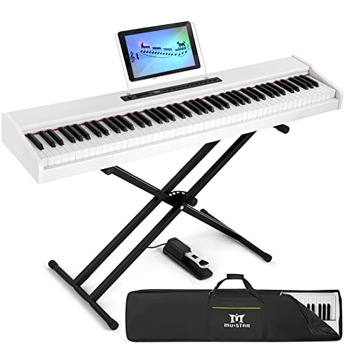 MUSTAR Digital Piano 88 Key Weighted with Stand, 88 Key Semi...