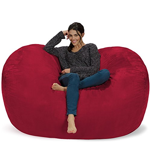 Chill Sack Bean Bag Chair: Huge 6 Memory Foam Furniture Bag and Large Lounger - Big Sofa with Soft Micro Fiber Cover - Cinnabar