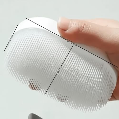Image of B-Arm Sensory Brush For Autism Kid,Adult |Soft Bristle Therapressure Brush Scalp Massager Manual For Occupational Therapy For Head | Wilbarger Protocol Brush For Promoting Sensory Integration , White